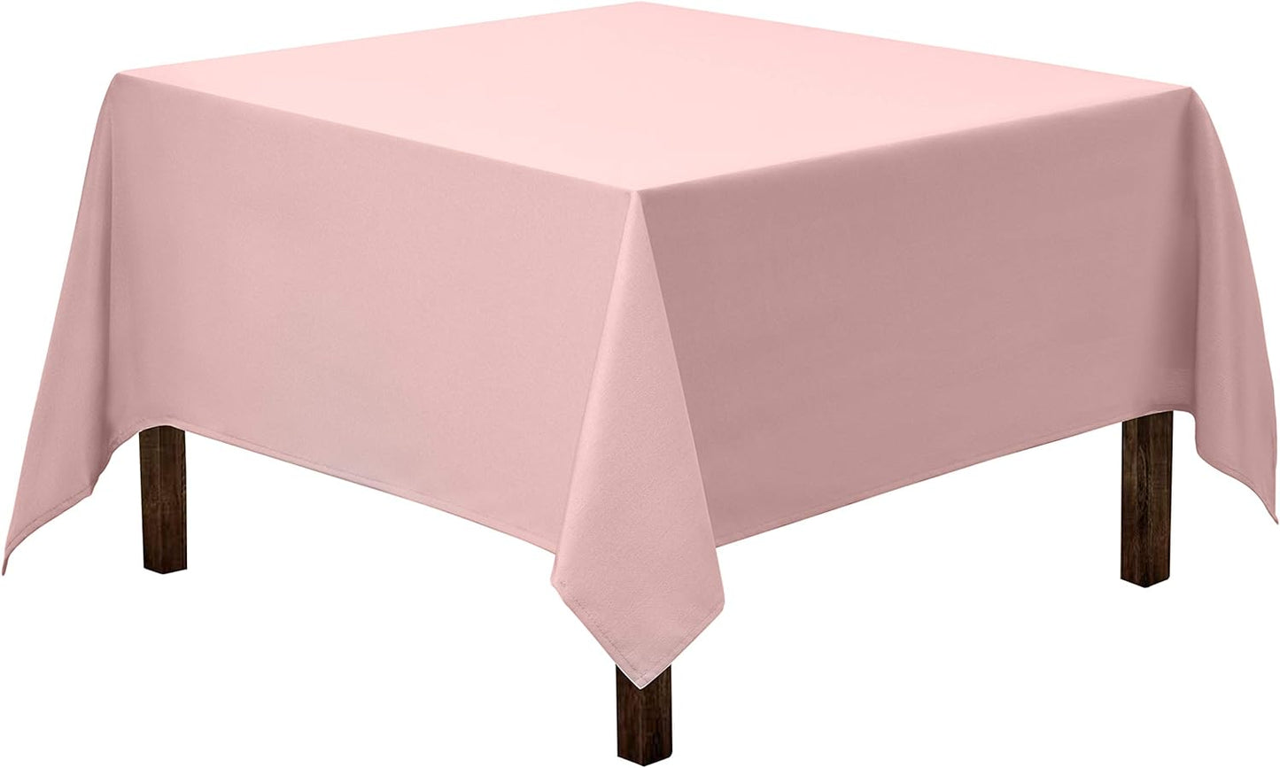 Gee Di Moda Square Tablecloth - 52 x 52 Inch Pink Table Cloth for Small Square or Round Tables - Heavy Duty Washable Fabric - for Buffet Table, Holiday Party, Dinner, Wedding & Baby Shower