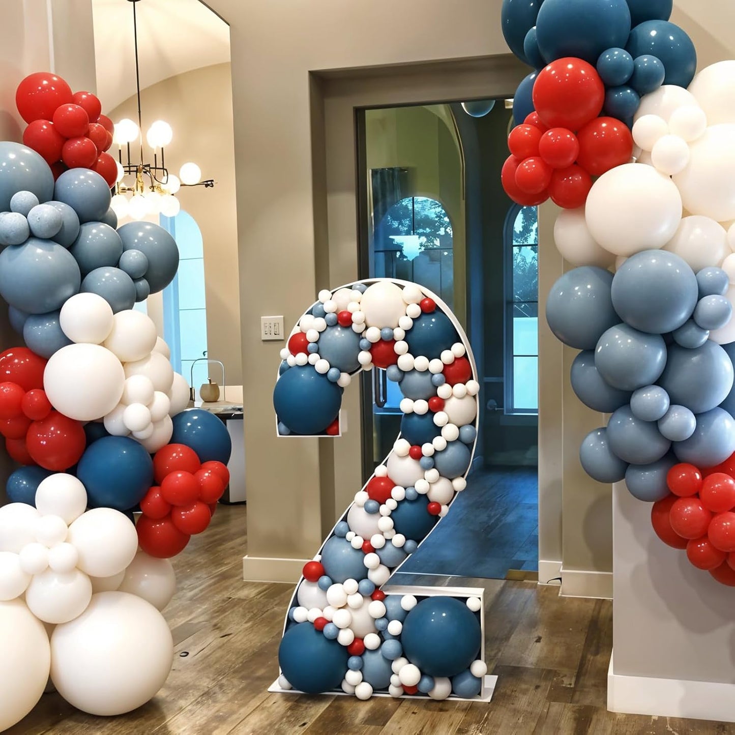 Red Blue Balloons, 60pcs Red Blue White Balloons, Retro Matte White Latex Balloon For Birthday Baby Shower Baseball Independence Day Navigation Theme Party Wedding Graduation Anniversary Decorations