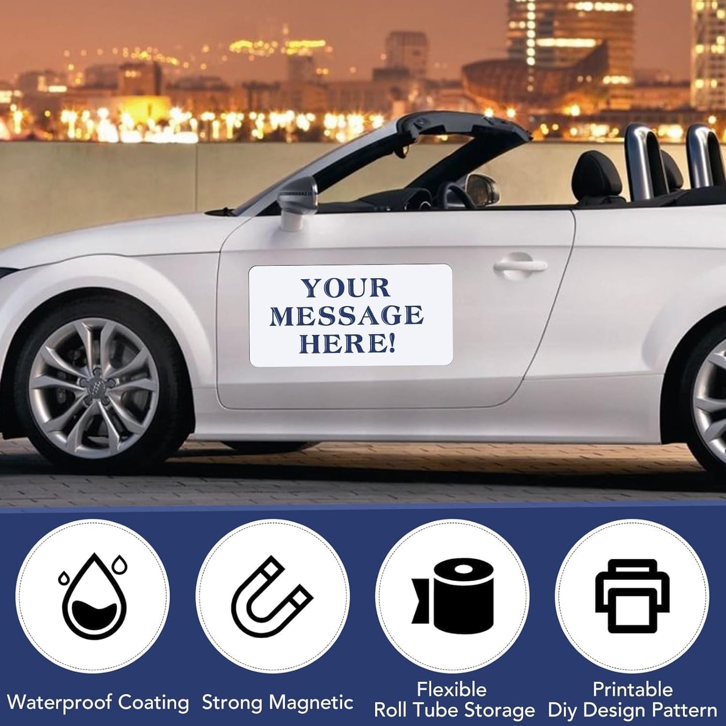 DIYMAG 2Pcs 17x12 Inch Blank Car Magnets, Flexible Magnetic Bumper Sticker Set for Advertising, Preventing Car Scratches and Dents