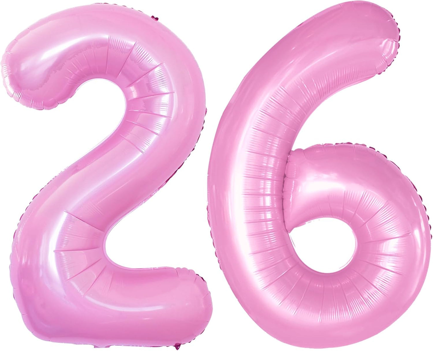 GOER Number 26 Balloons for 26th Birthday Party Decorations,42 Inch Jumbo Foil Helium 62 Balloons for 62nd Birthday Party Decoration (Light Pink)