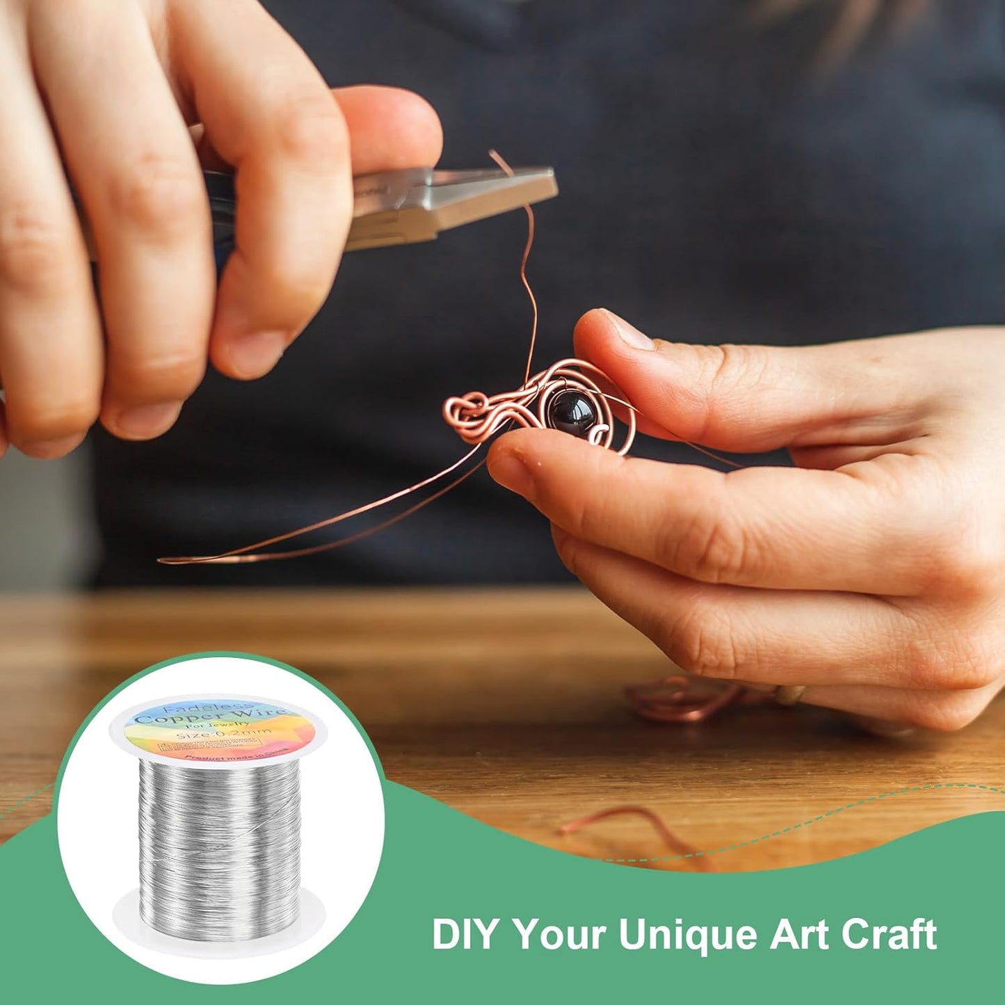 2-Rolls 0.2mm Jewelry Wire, 32 Gauge 328FT Craft Wire Copper Beading Wire for Jewelry Making/Planting/Weaving/DIY Crafting, Soft Metal Wires [100M, Silver White]