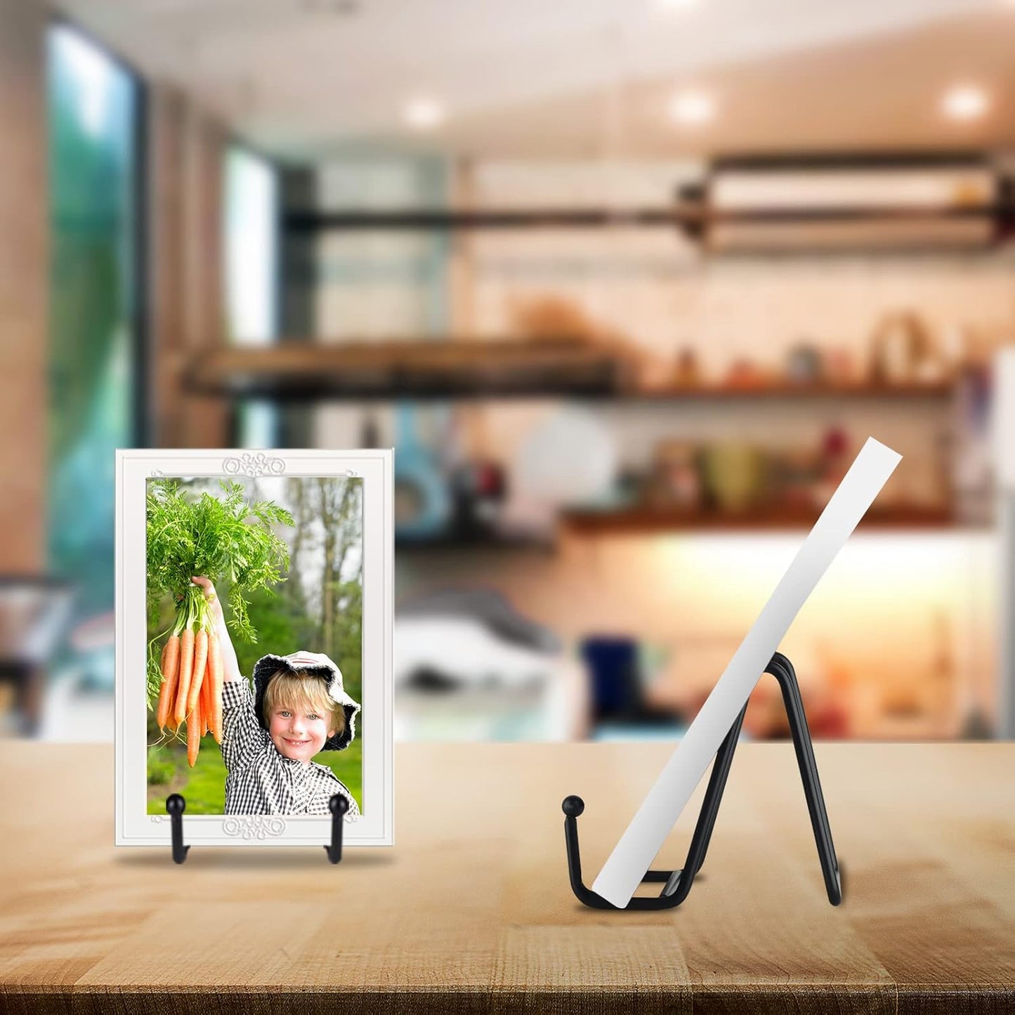 IBosins 5 Pack 3 Inch Small Plate Holder Display Stands, Mini Metal Black Frame Stand for Picture, Book, Photo Easel, Creation, Collectibles