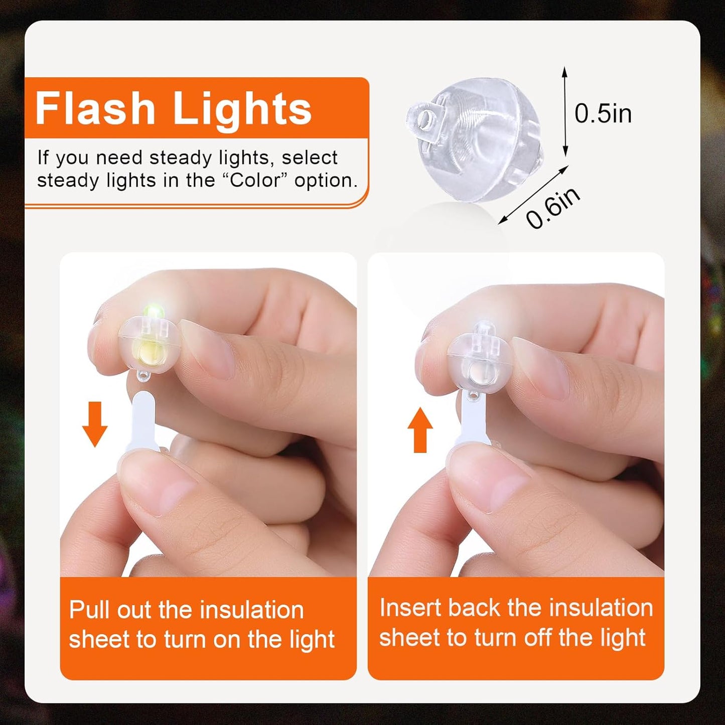 100PCs Mini Led Lights, Led Balloons Light up Balloons for Party Decorations Neon Party Lights for Paper Lantern Easter Eggs Birthday Party Wedding Halloween Christmas Decoration - Blinking White