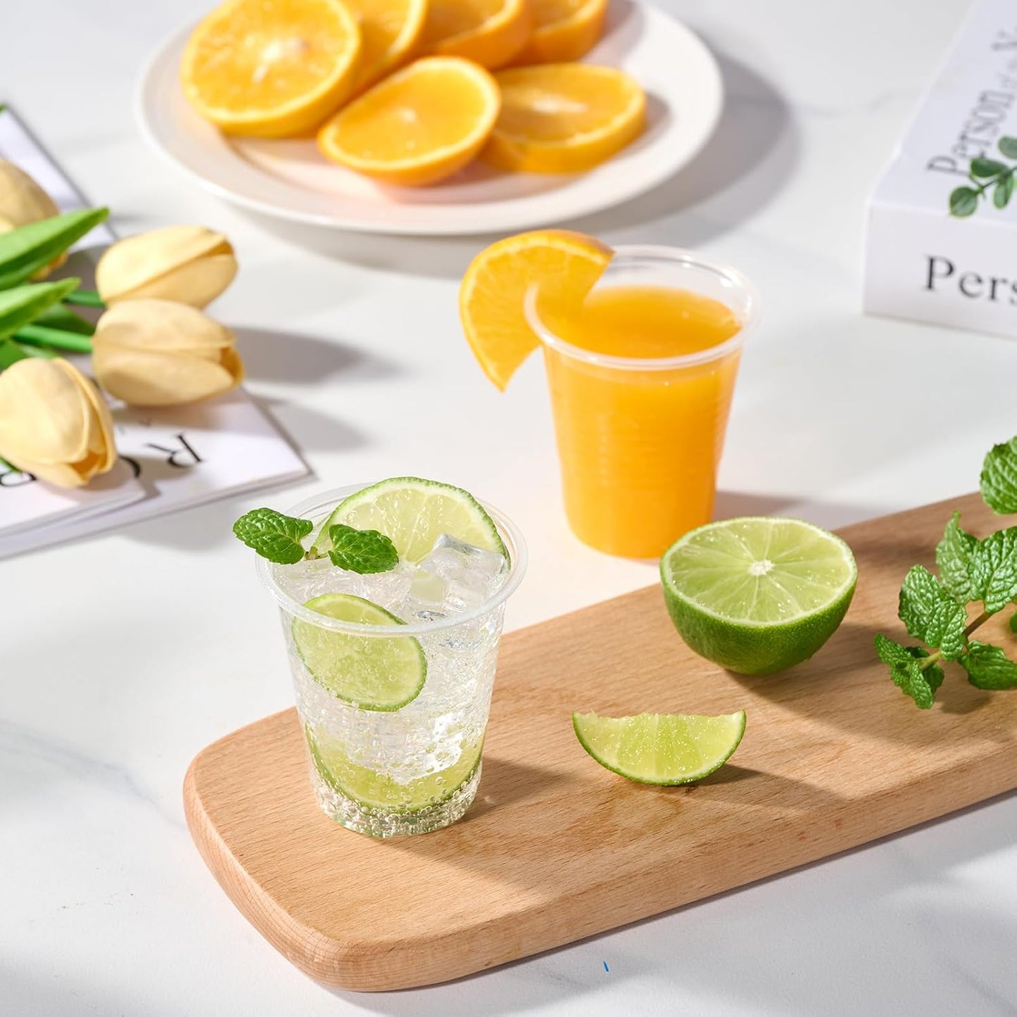 Vplus 2000 Pack 5 OZ Clear Small Dessert Plastic Cups, 5 Ounce Disposable Cold Party Drinking Shot Measuring Mouthwash Cups for Office Bathroom Party