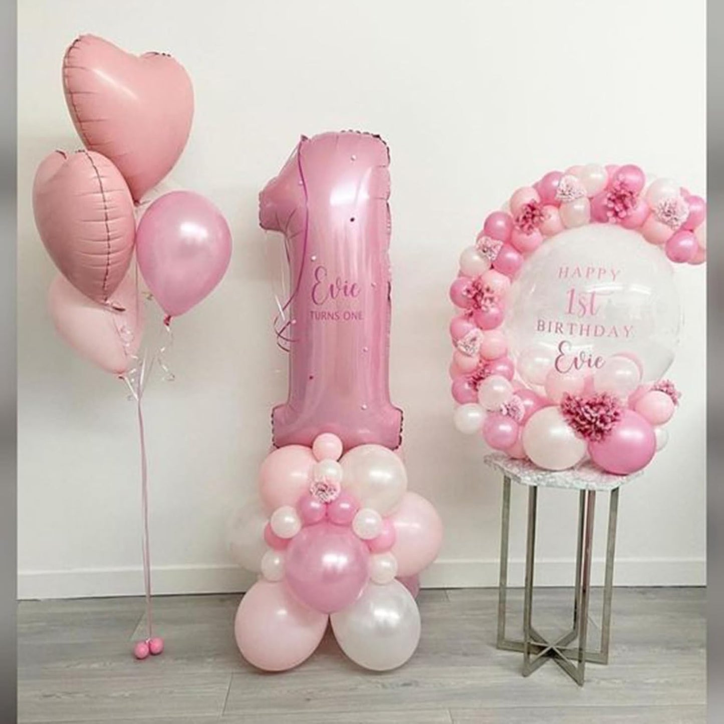 Light Pink 1 Number 40 Inch Large Balloon 1st Numbers Big Foil Helium Number Balloons 0-9 Jumbo Happy 11 21st Mylar Birthday Party Decorations for Baby Girl Anniversary Party Supplies