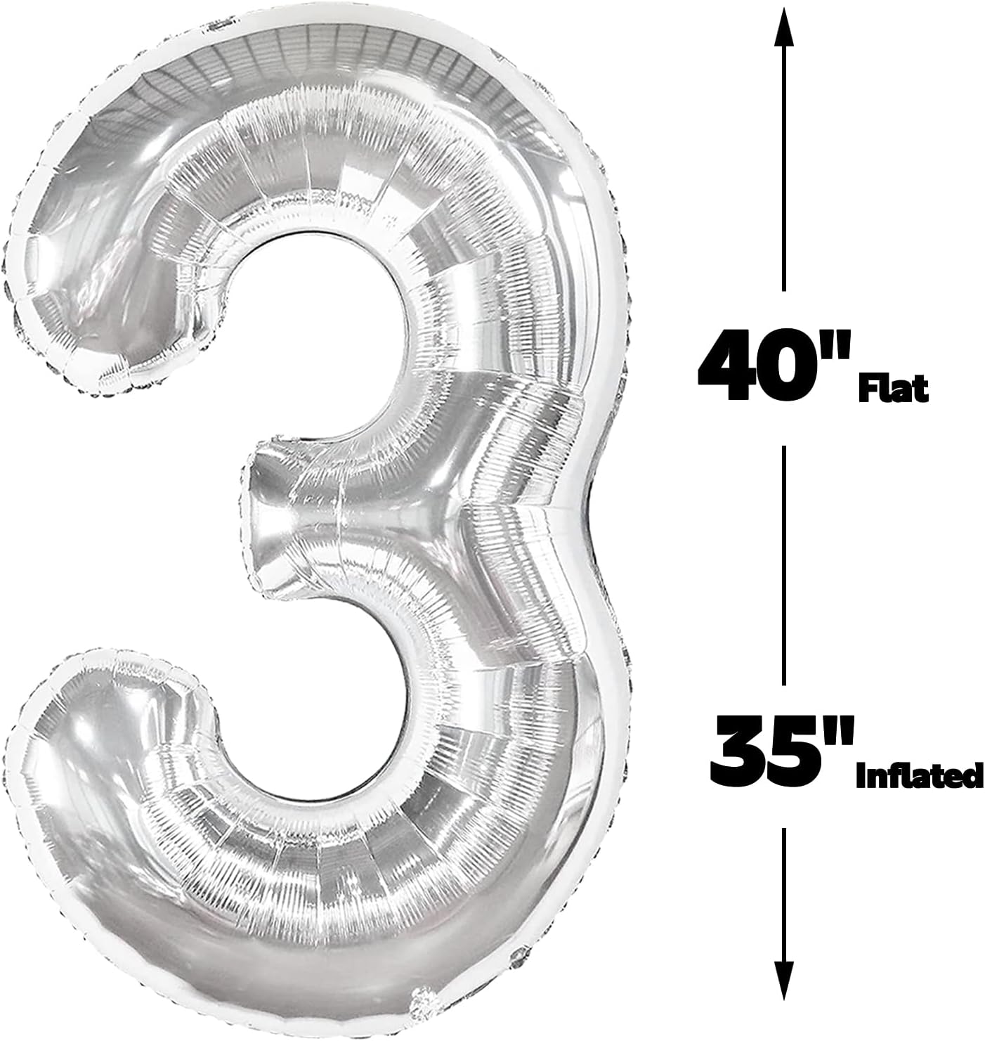 40 Inch Silver 23 Large Number Balloon, 23 32 Silver Birthday Party Decorations, Number 23 Foil Balloons for Anniversary Party Graduations Celebration Supplies