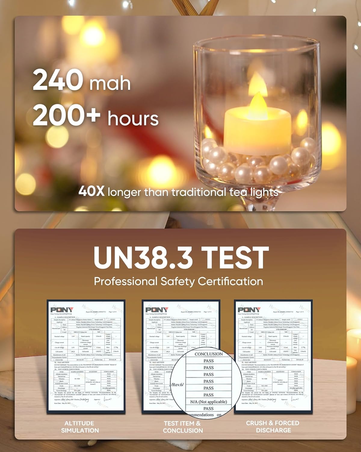 Homemory 24-Pack Flameless LED Tea Lights Candles Battery Operated, 200+Hour Fake Electric Candles TeaLights for Votive, Halloween, Ofrenda, Diya, Wedding Centerpiece Table Decor, Funeral, Christmas