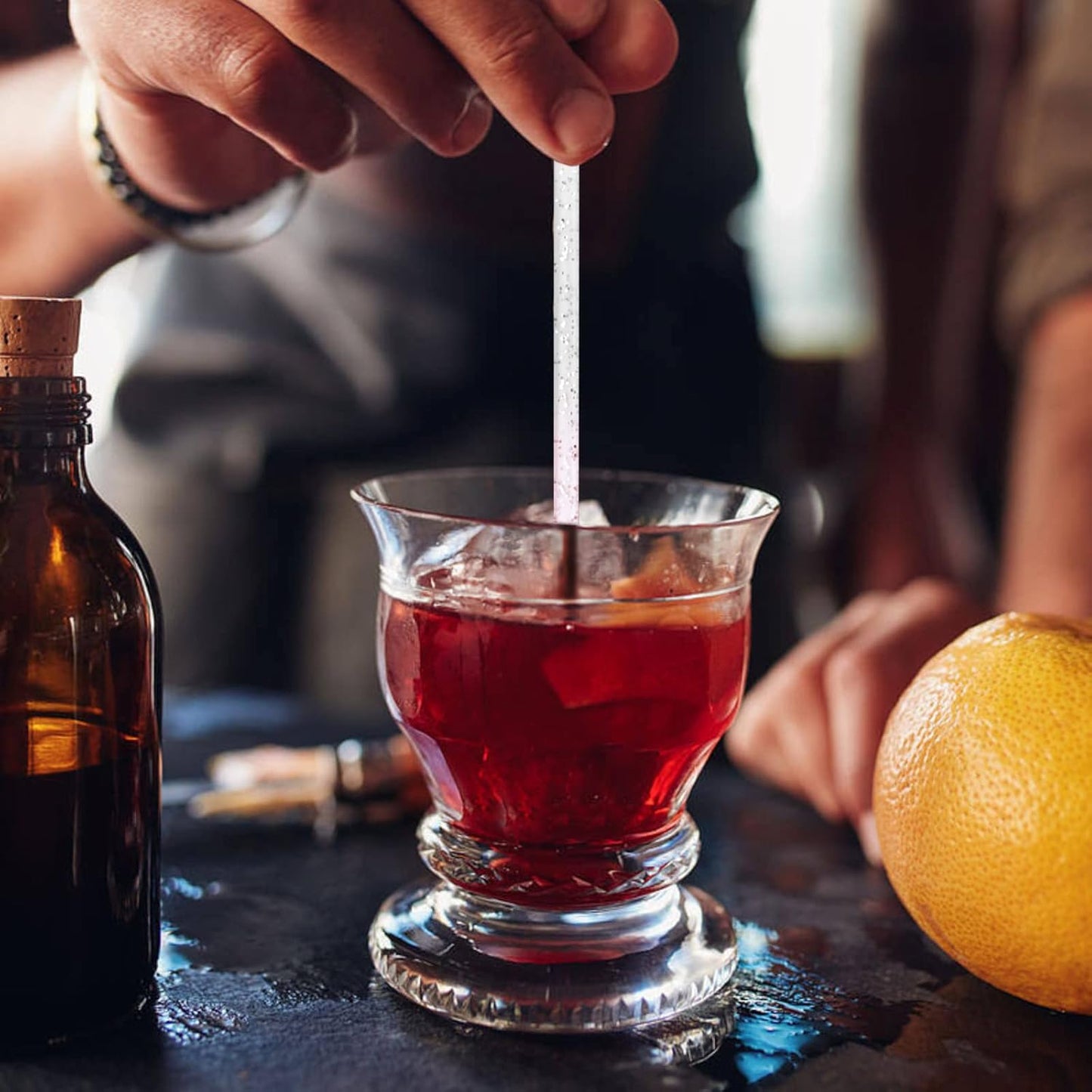 100-PCS Gold Pink Silver Glitter Plastic Swizzle Sticks, Crystal Cake Pops, Cocktail Coffee Drink Stirrers, Stir Sticks for Christmas Party Wedding, 7.24 Inch