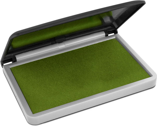 MaxMark Large Premium Olive Green Ink Stamp Pad - 2-3/4" by 4-1/4" - Premium Quality Felt Pad