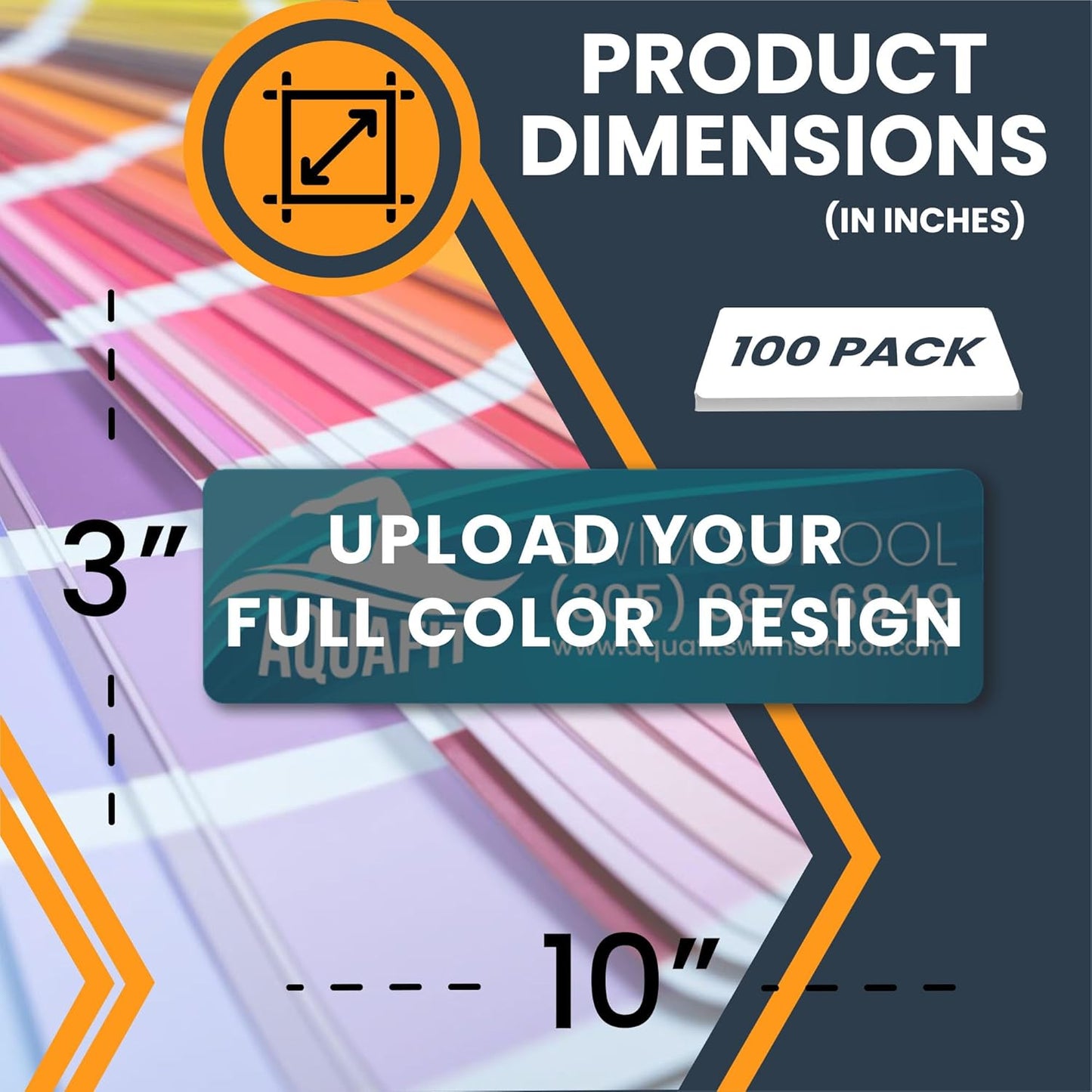 Magnet Me Up Custom 10x3 Inch Rectangle Magnet, 100 Pack, Customizable for Businesses, Personal Use, Choose Your Text, Upload Image, Magnetic Vinyl for Car and Any Magnetic Surface, Crafted in USA