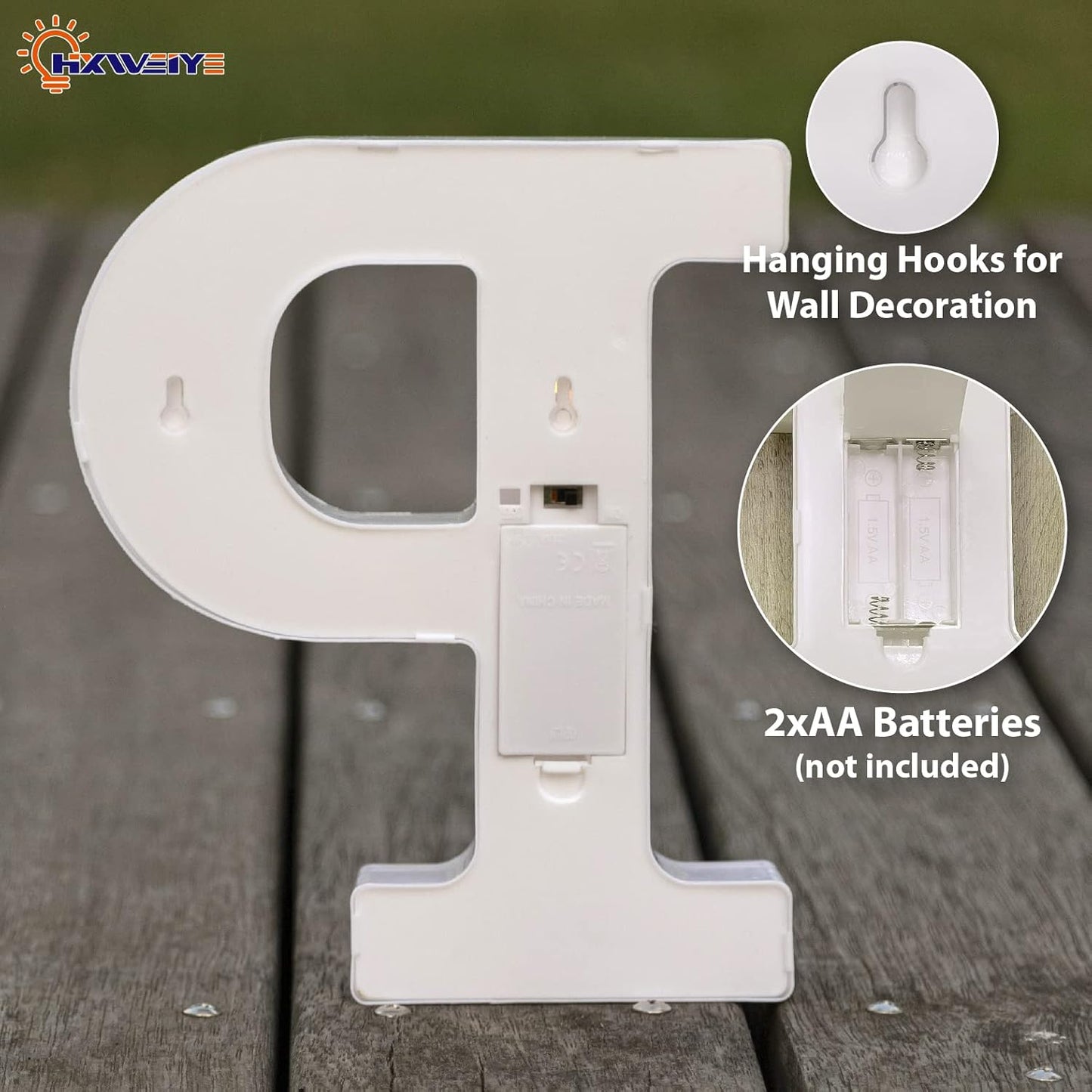 HXWEIYE Light Up Letters P, LED Marquee Letters Sign 26 Alphabet and 10 Number Big Lights for Party Birthday Bar Battery Powered Christmas Decor (Warm White)