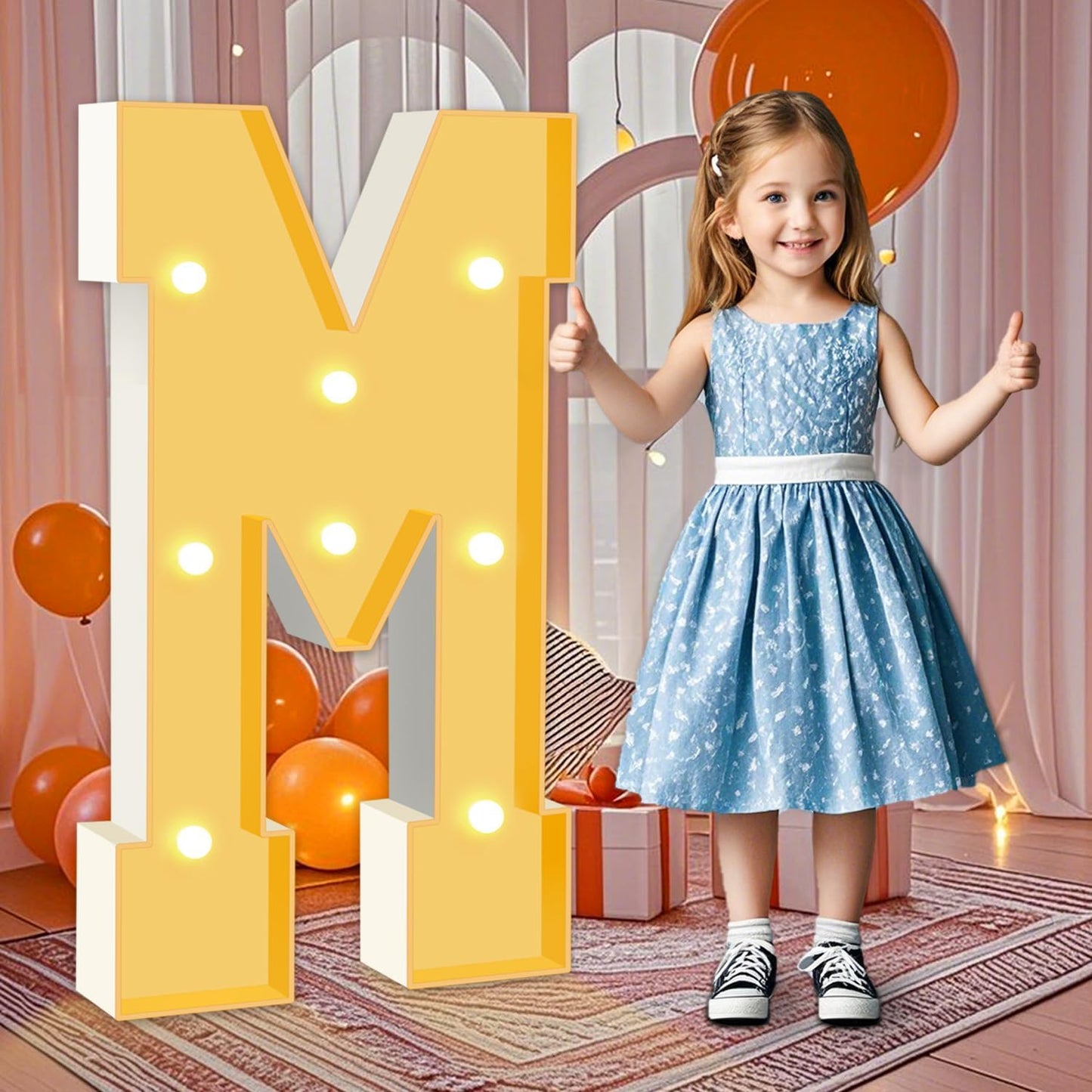 3FT Marquee Light Up Letters M, Warm White Light Up Letter, Large Marquee Letter Sign for Birthday Party Wedding Proposal Marry Me Decor