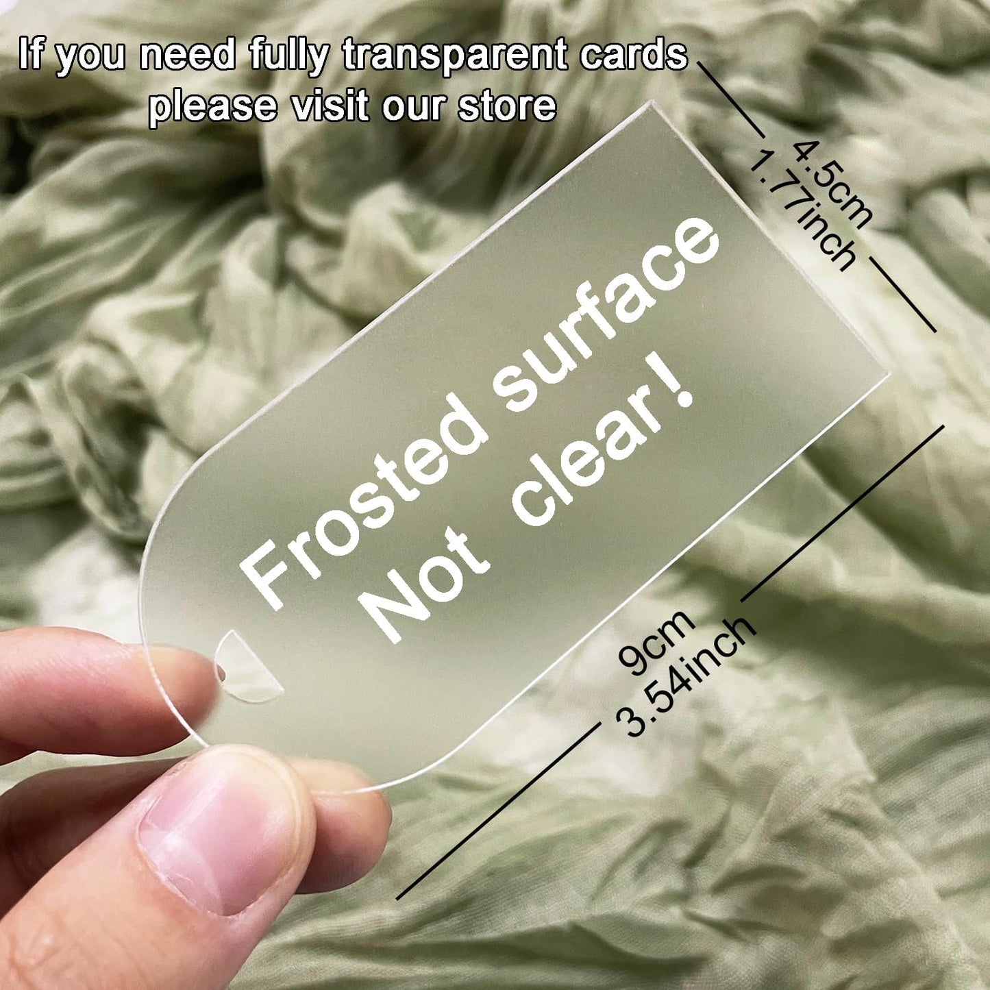 50Pcs Acrylic Place Card for Wedding Frosting Acrylic DIY Table Seating Cards Wedding Supplies with Green Ribbon