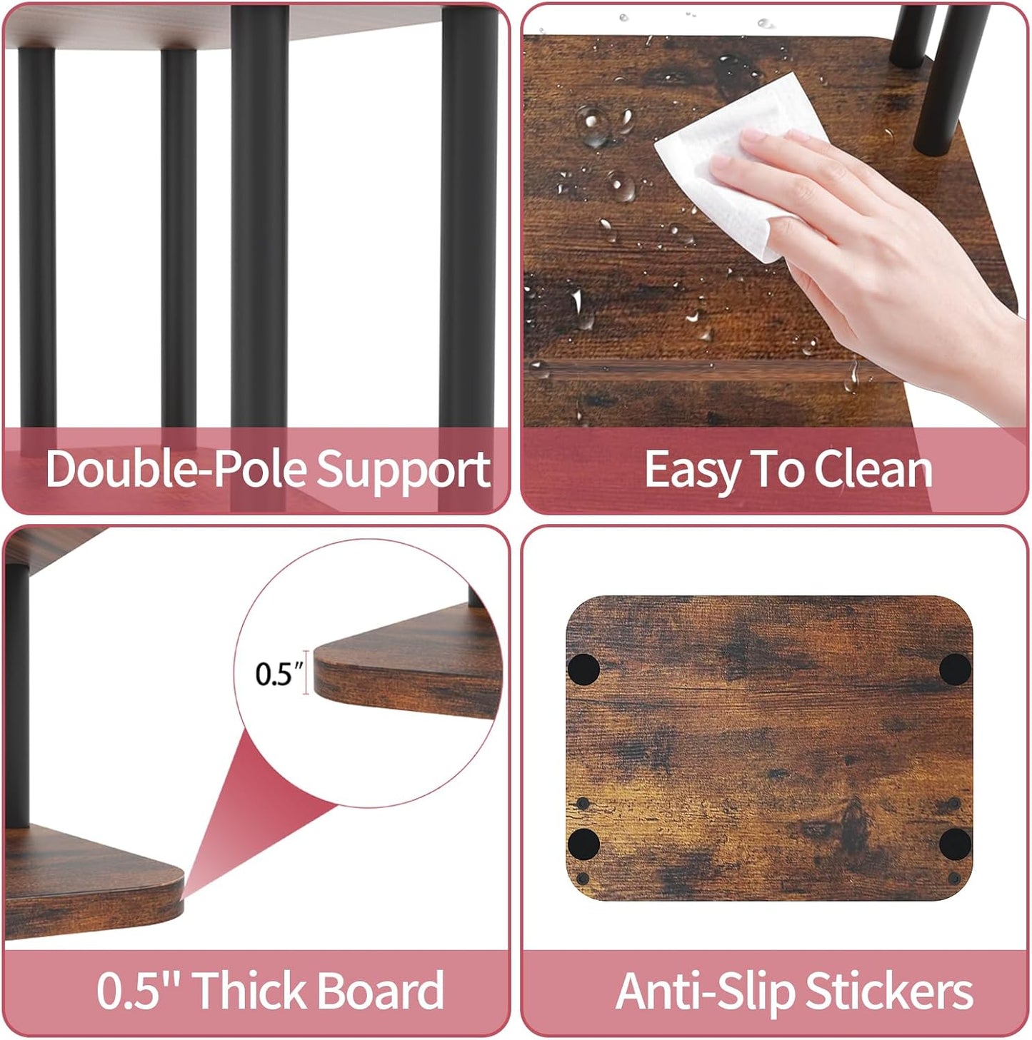 Cupcake Stand, 4 Tier Cupcake Stand for 50 Cupcakes, Wood Cake Stand, Rustic Dessert Table Display Set Tiered Tray Stand, Serving Tray Cake Stands for Party Wedding Birthday