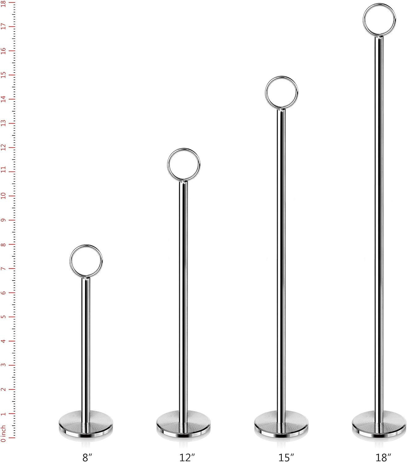 New Star Foodservice 23244 Ring-Clip Table Number Holder/Number Stand/Place Card Holder, 12-Inch, Set of 12