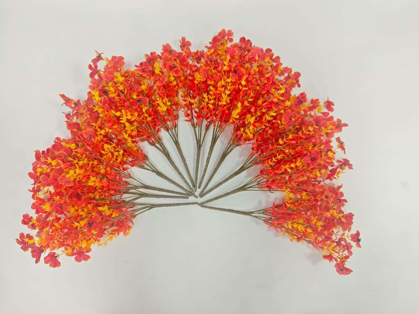 Faux Flower Daisy with Eucalyptus Leaves Fake Plants Greenery Boxwood Outdoor Indoor Garden Home Decoration Porch Patio (F-Orange)