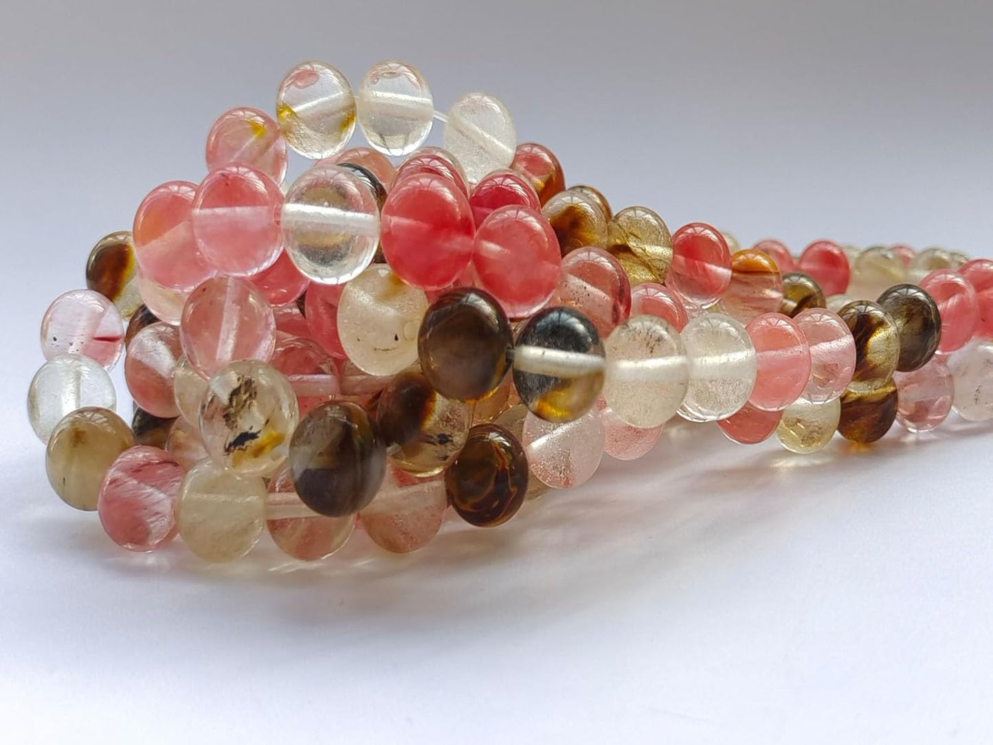 Stone Beads 6mm 140pcs Colorful Watermelon Quartz Beads Round Loose Gemstones Beads for Bracelet Necklace Jewelry Making (6mm, 60622 Colorful Watermelon Quartz)