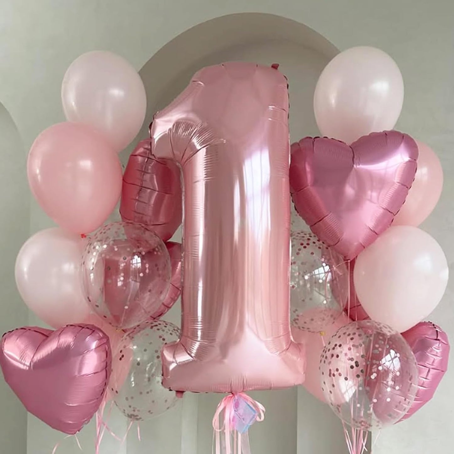 Pink Heart Balloons,12Pcs 18 Inch Light Pink Helium Foil Love Heart Shaped Balloons for Girls Party Bridal Wedding Engagement Anniversary Birthday Baby Shower Valentines Day Decorations