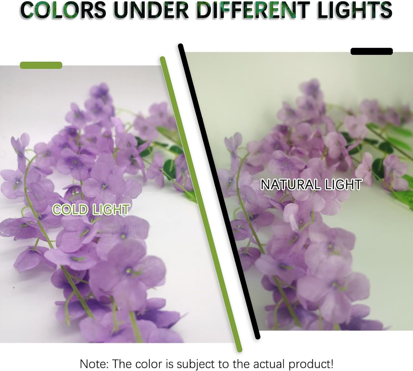 24 Pack Light Purple Wisteria Hanging Flowers Garland, 3.77 Feet Artificial Flower Vines, Fake Wisteria, Artificial Vines Hanging Garland for Backdrop Outdoor Yard Garden Decor