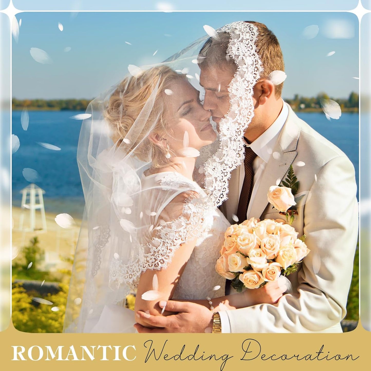 380 PCS White Dired Rose Petals 3.53oz/100g Natural Real Rose Flower Petals for Wedding Aisle, Flower Girl Basket, Will You Marry Me, Valentines, Romantic Night, Proposal, Anniversary, Special Night