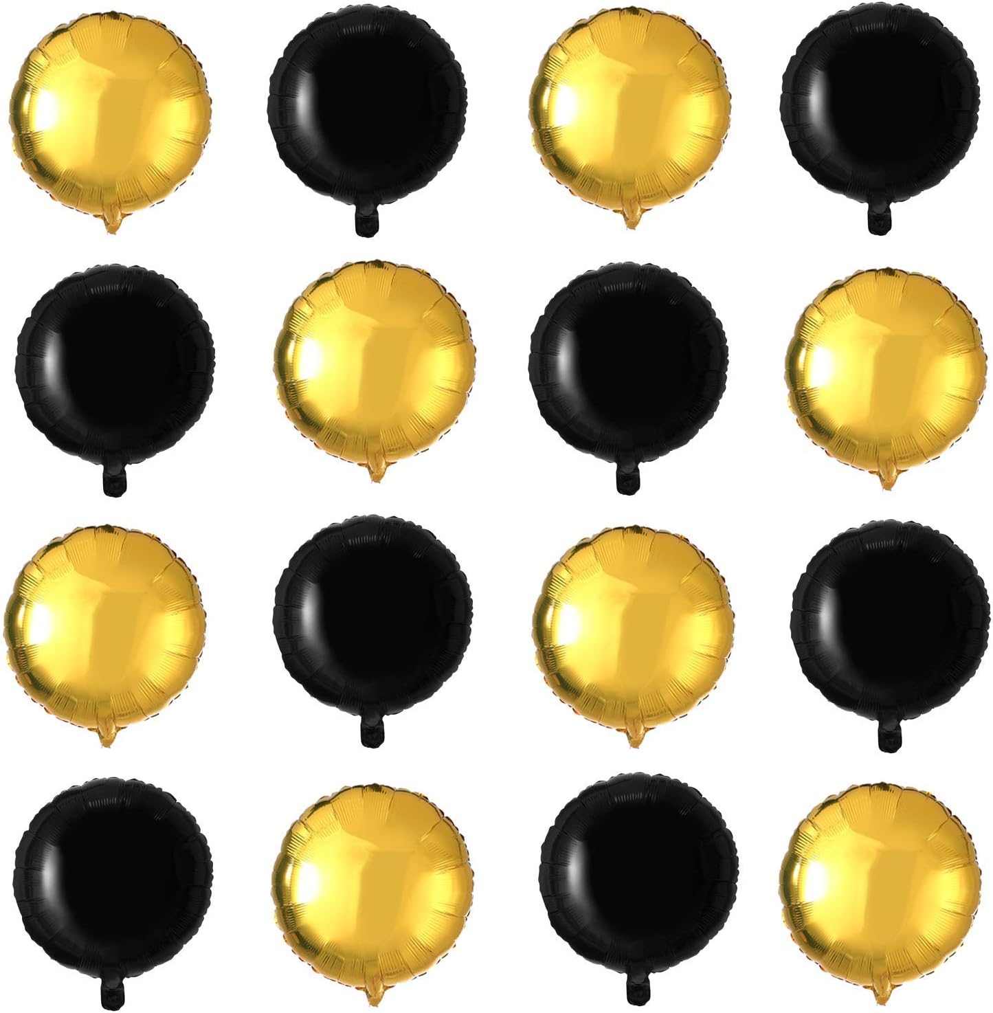 Black Gold Foil Mylar Round Balloons 20 pcs 18 Inch Metallic Party Balloons for Baby Shower,Graduation, Wedding Engagement Party Decoration（18 Inch 20pcs）