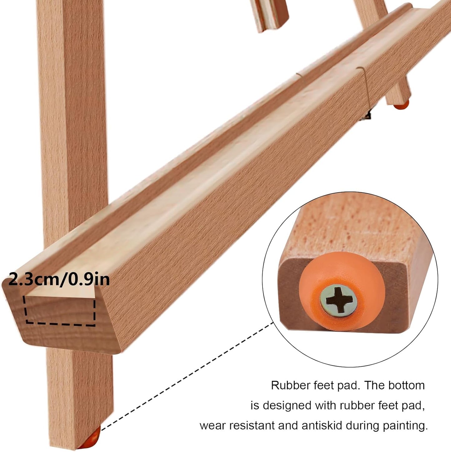 Miratuso Painting Easel, Folding Wooden Tabletop Easel Stand Holds Highest to 22" Canvas, Portable Desktop Easel Suitable for Artists, Beginners, Students