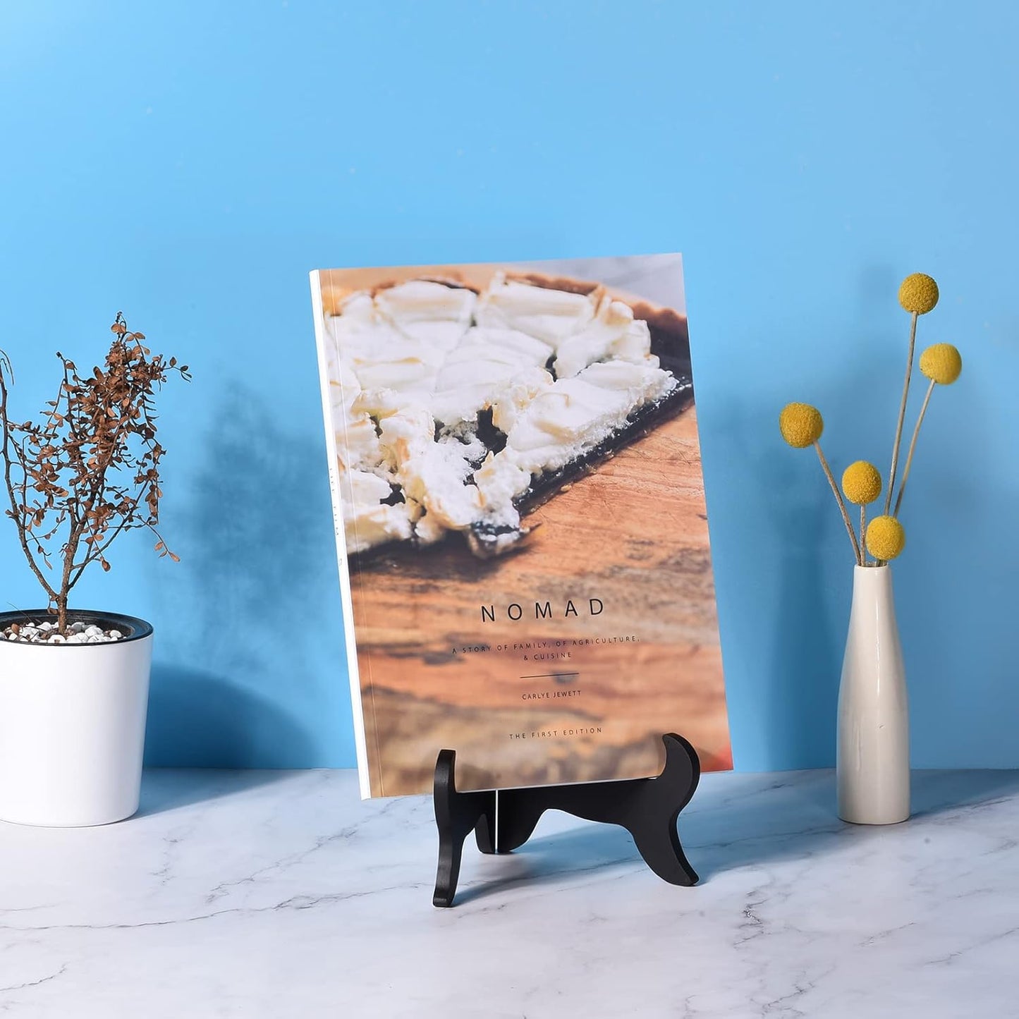 uxcell 8" Easel Plate Holder, Wooden Folding Display Stand Black for Decorative Picture Frame