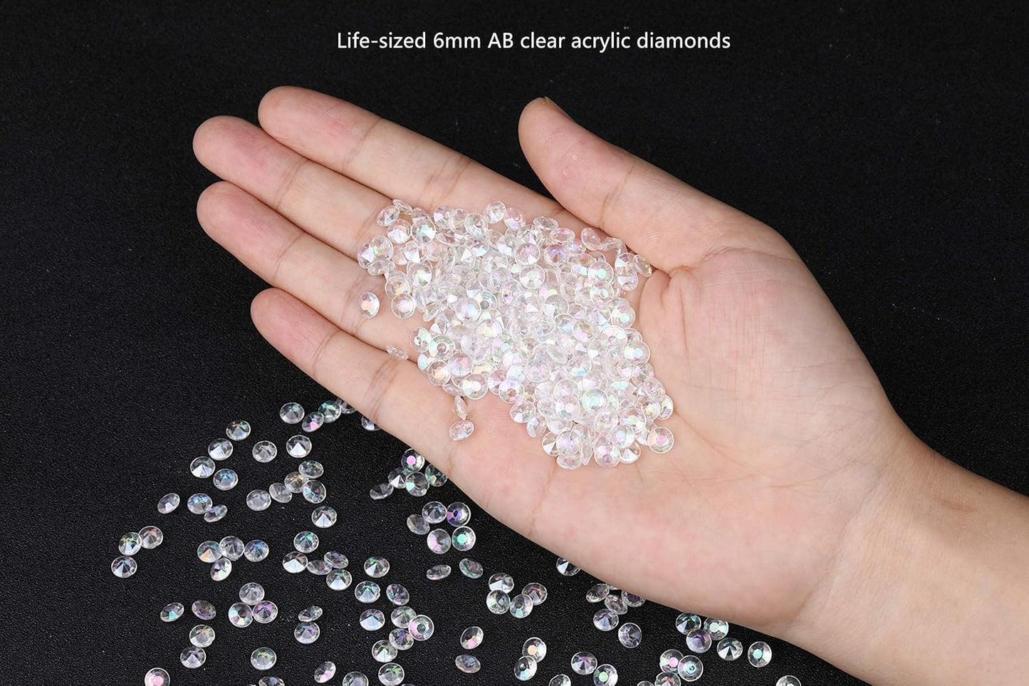 5000 pcs/Pack Wedding Table Scatter Confetti Crystals Acrylic Diamonds 6 mm Rhinestones for Wedding, Bridal Shower, Vase Beads Decorations (6mm, red)