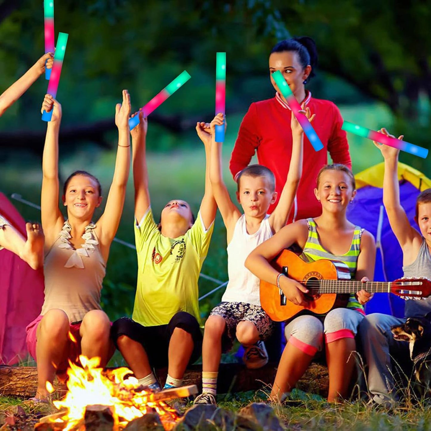 28PCS LED Foam Halloween Glow Sticks, Foam Light up Sticks Bulk Party Pack with 3Modes Colorful Flashing, Glow in The Dark Party Supplies for Parties, Wedding, Birthday, Raves,Concert, New Year