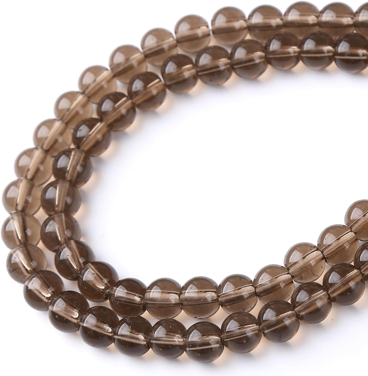 Tawny Glass Stone Beads Gemstone Round Crystal Energy Jade Beads Stone Beads for Jewelry Making DIY Bracelet Necklace Jewelry Making 1 Strand 15.5inch 66PCS 6MM