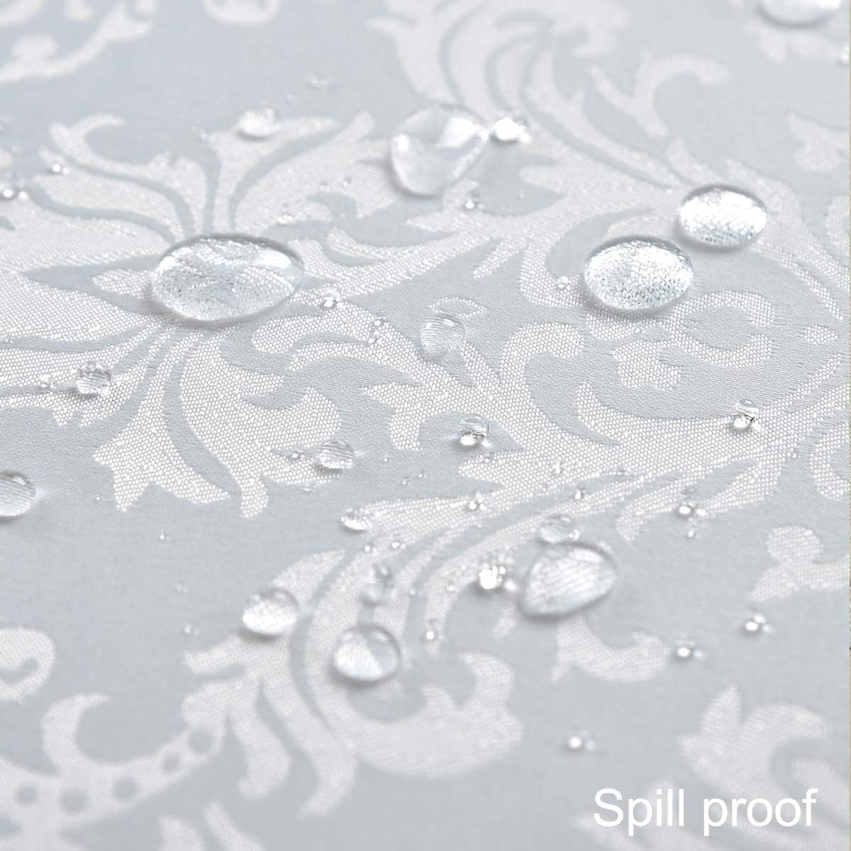 White Jacquard Square Napkin, Damask Wrinkle Resistant Soft Polyester Napkins, Fabric Cloth Dinner Napkins for Daily, Wedding, Birthday, Anniversary, Holiday, Parties, Set of 4 (White, 20X20" Napkin)