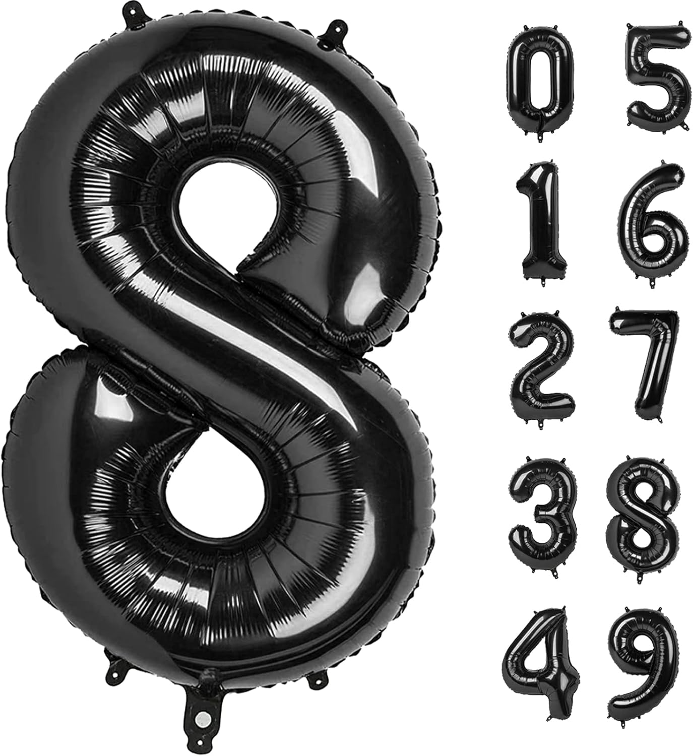 40 Inch Black Number Balloon 0-9(Zero-Nine), Big Size Happy Birthday Balloon, Foil Helium Big Number Balloon for Birthday Celebration Decorations Graduations Anniversary Photo Shoot