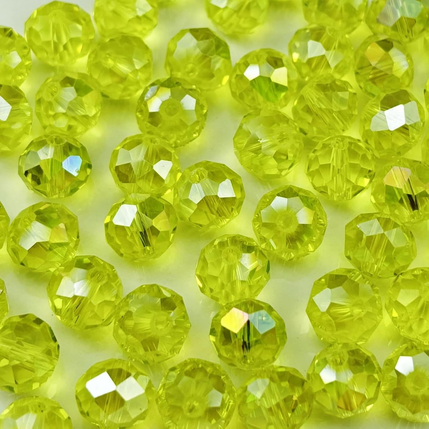 500pcs 3mm Crystal Glass Beads for Crafts Faceted Rondelle Glass Beads for Jewelry Making Crystal Spacer Beads for Necklaces Bracelets Earrings DIY Craft(Lemon Yellow AB)