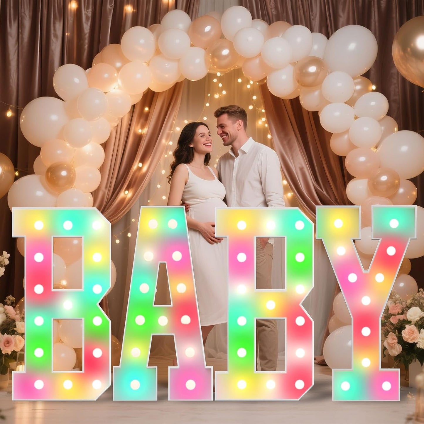 Ledido 4FT Marquee Light Up Letters, 34 Colors Changing Marquee Letter 4 Feet Tall with Remote, Big Letters for Party Wedding Graduation Birthday Decorations, Large Light Up Letter L