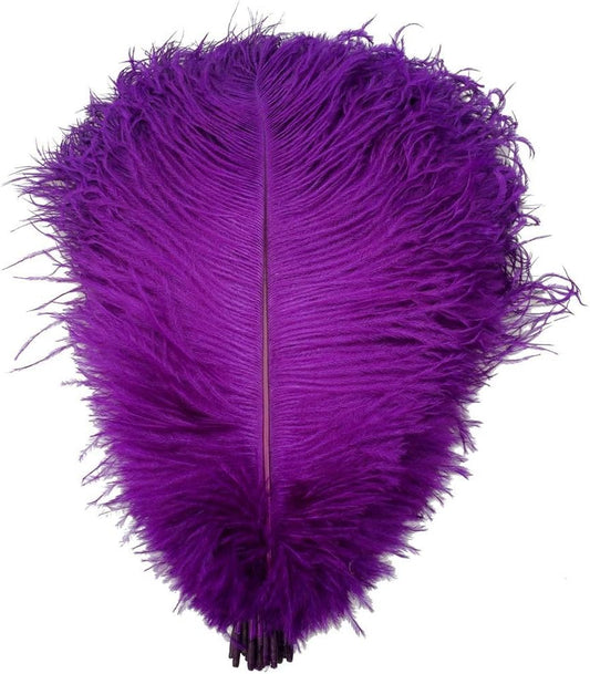 KOLIGHT 40pcs 12''~14''(30~35cm) Natural Ostrich Feathers for DIY Home Wedding Party Office Decoration (Purple)