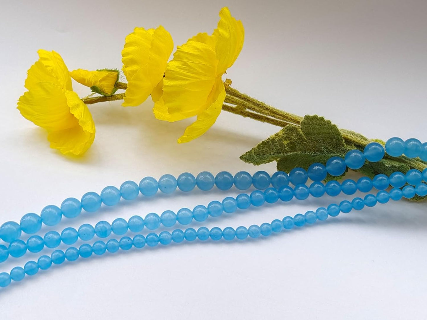 Stone Beads 8mm 100pcs Light Blue Chalcedony Beads Round Loose Gemstones Beads for Bracelet Necklace Jewelry Making (8mm, 60828 Light Blue Chalcedony)