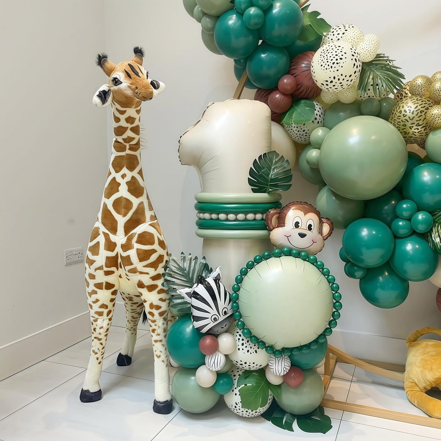 Cream 5 Balloon Number 40 Inch Cream White Number 5 Balloon Helium Mylar 5 Balloon for Birthday Party Decoration