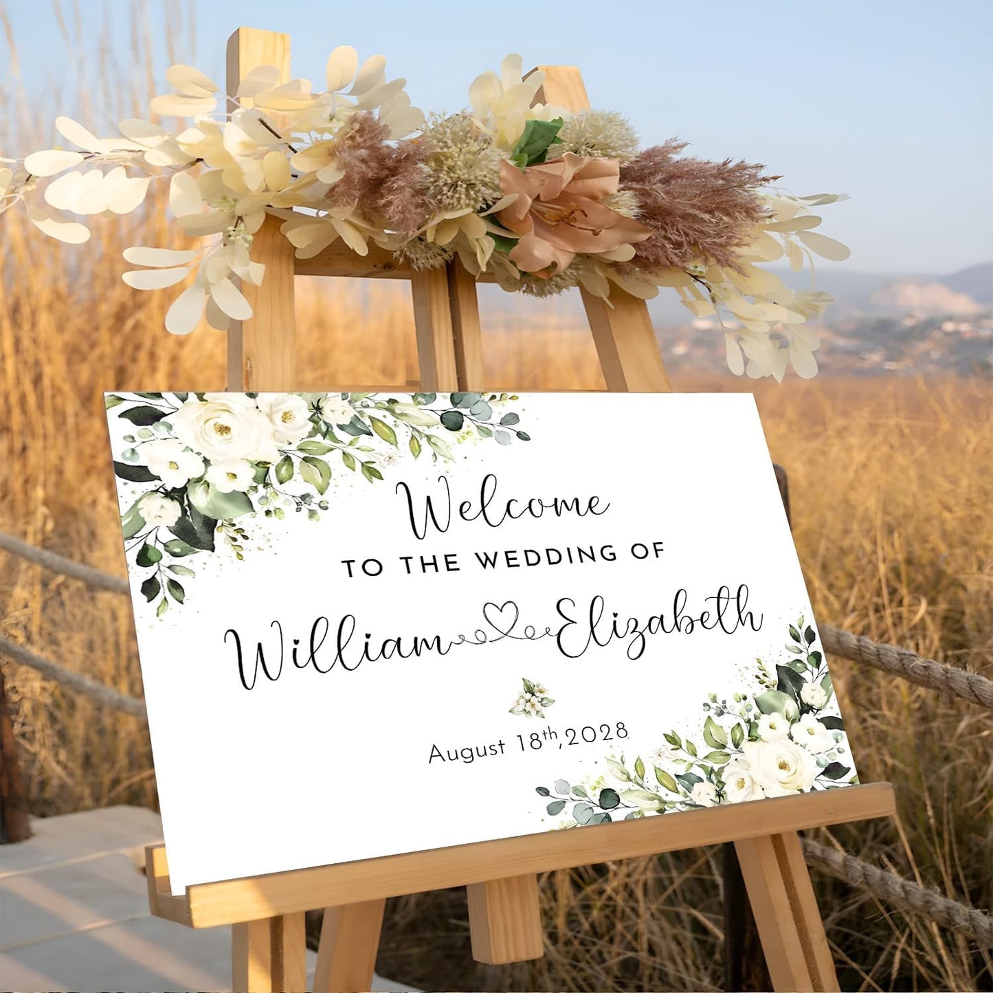 Welcome To Our Wedding Welcome Sign Personalized, Reserved Signs For Weddings, Rustic Wedding Decorations For Ceremony, Weddings Memorial Sign Decoration For Ceremony
