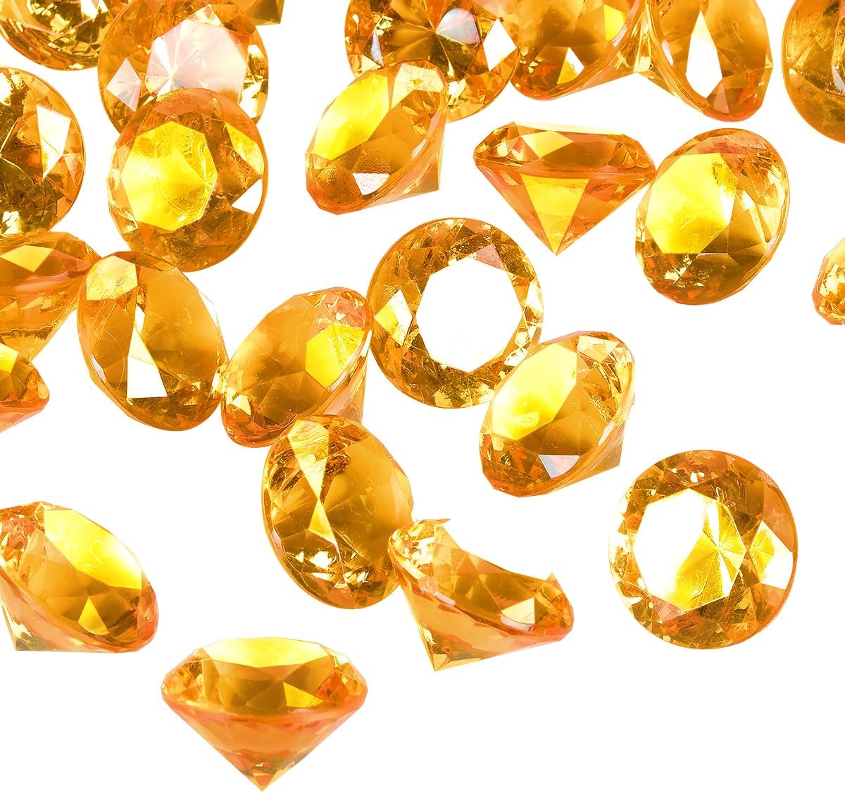 Acrylic Diamond Fake Gems Vase Filler, Babenest 240pcs 3/4 Inch Faux Diamonds Crystals Jewels for Table Scatters Wedding Party Event Arts & Crafts Birthday Decoration Favor (Orange)