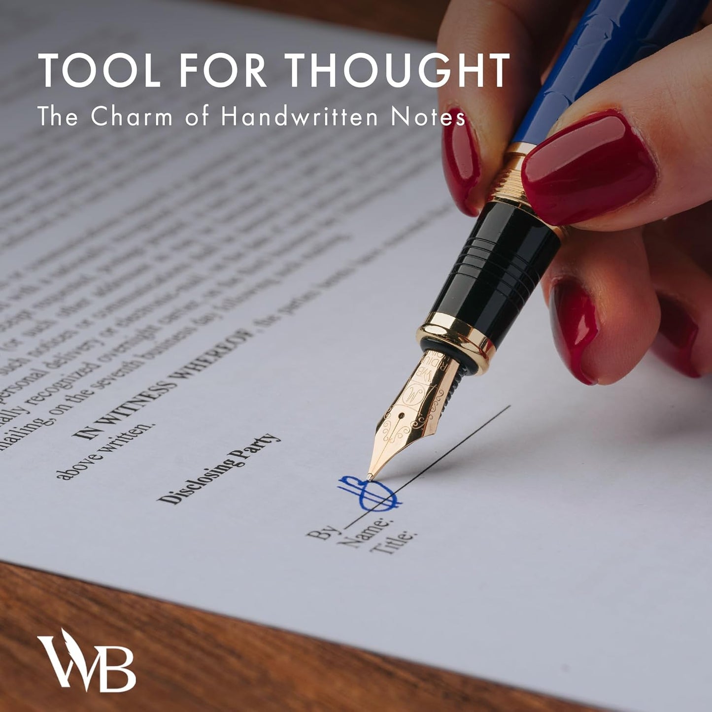 Wordsworth & Black Primori Fountain Pen Set - Blue Gold, Medium Nib, Gift Case, 24 Ink Cartridges, Refill Converter, Manual, Smooth Writing, Left & Right Handed