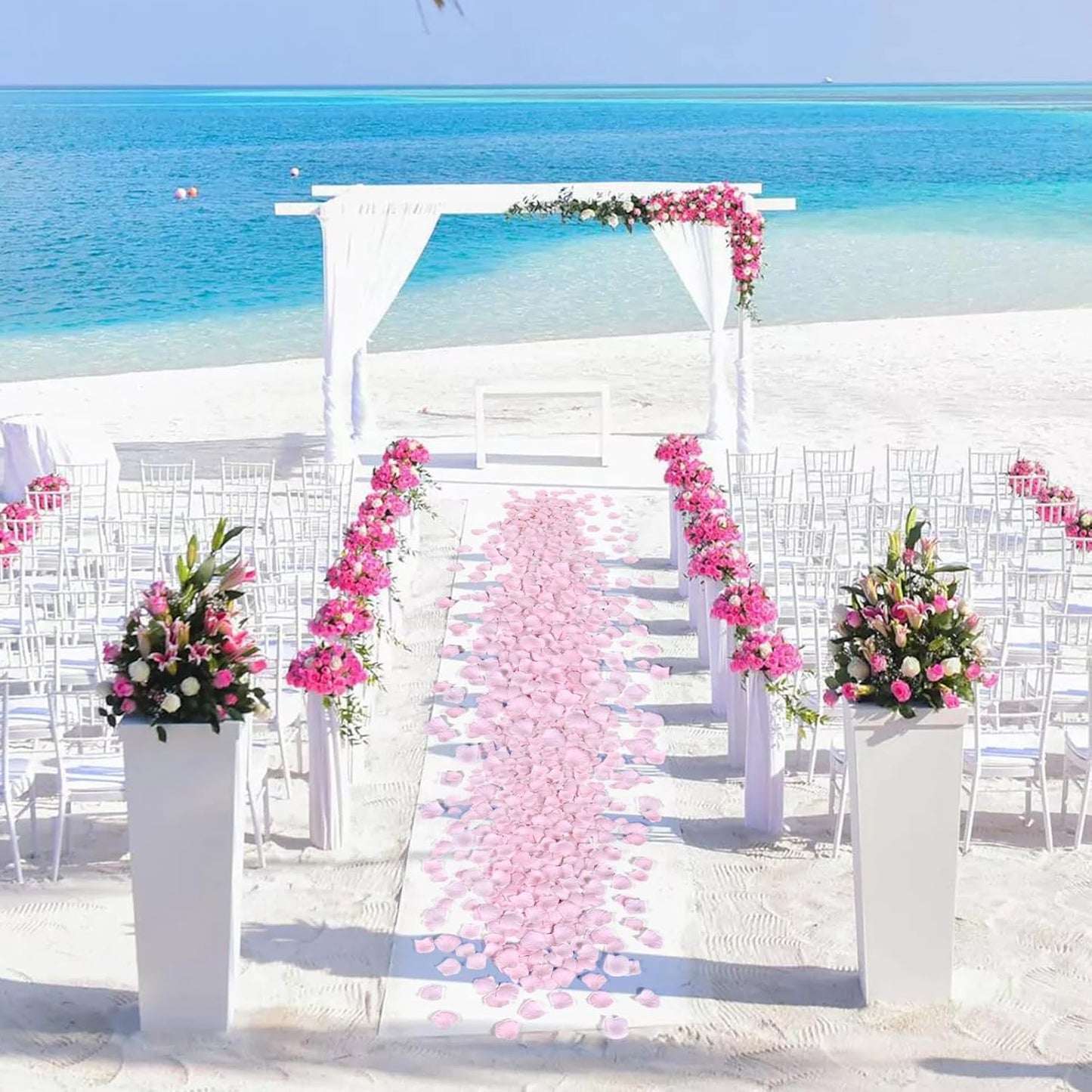 1000 Pcs Pink Rose Petals Artificial Silk Flower Petals Romantic Decorations for Wedding Engagement Birthday Event Anniversary Party Backdrop Supplies