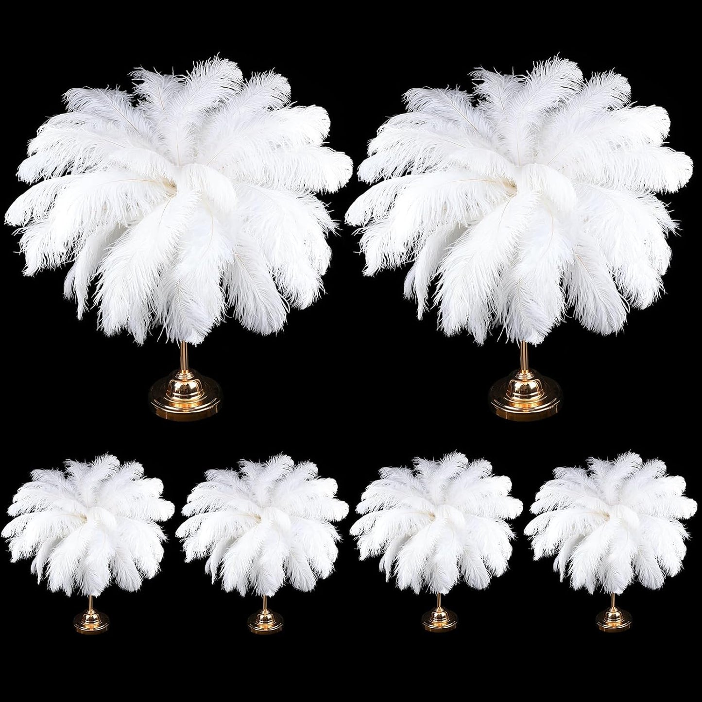 80 Pcs Large Natural Ostrich Feathers Plumes 14-16 Inch Bulk for DIY Crafts Wedding Party Centerpiece Vase