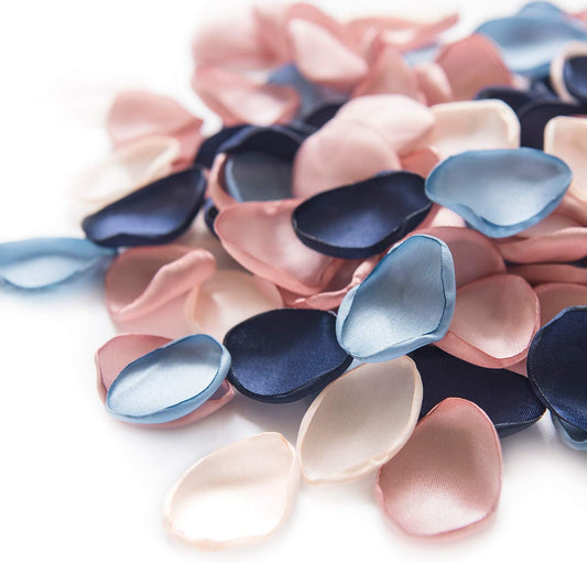 Ling's Moment Rose Petals, Silk Flower Petals for Wedding/Aisle/Flower Girl Baskets/Table Centerpiece Décor,etc.Dusty Rose Navy Blue 200pcs