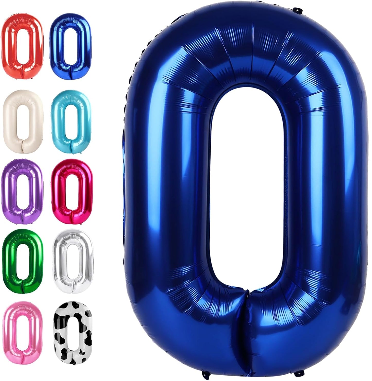 Night Blue 40 Inch 0 Number Balloons, 0 Decorations for 10 20 30 40 50 60 70 80 90 100 Birthday, Night Blue Foil Giant Birthday Graduations Anniversary Party Balloon