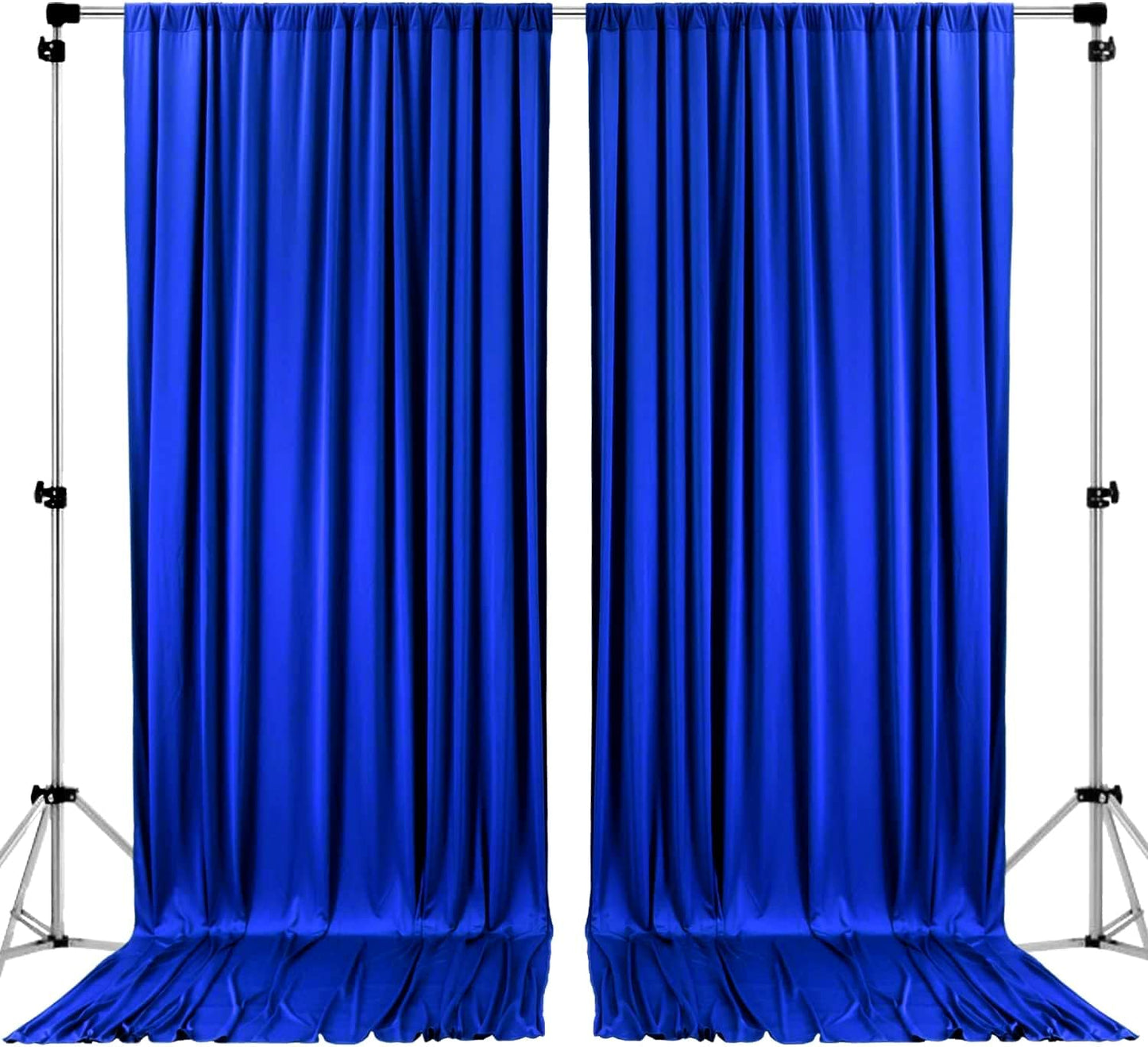 AK TRADING CO. 10 feet Wide x 12 feet Long Polyester Backdrop Drapes Curtains Panels with Rod Pockets - Wedding Ceremony Party Home Window Decorations - (Royal)