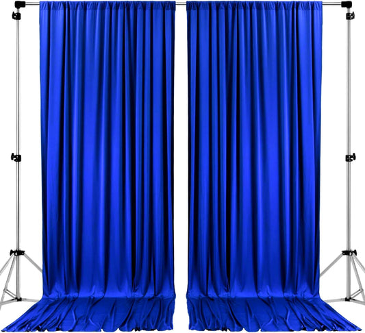 AK TRADING CO. 10 feet Wide x 12 feet Long Polyester Backdrop Drapes Curtains Panels with Rod Pockets - Wedding Ceremony Party Home Window Decorations - (Royal)