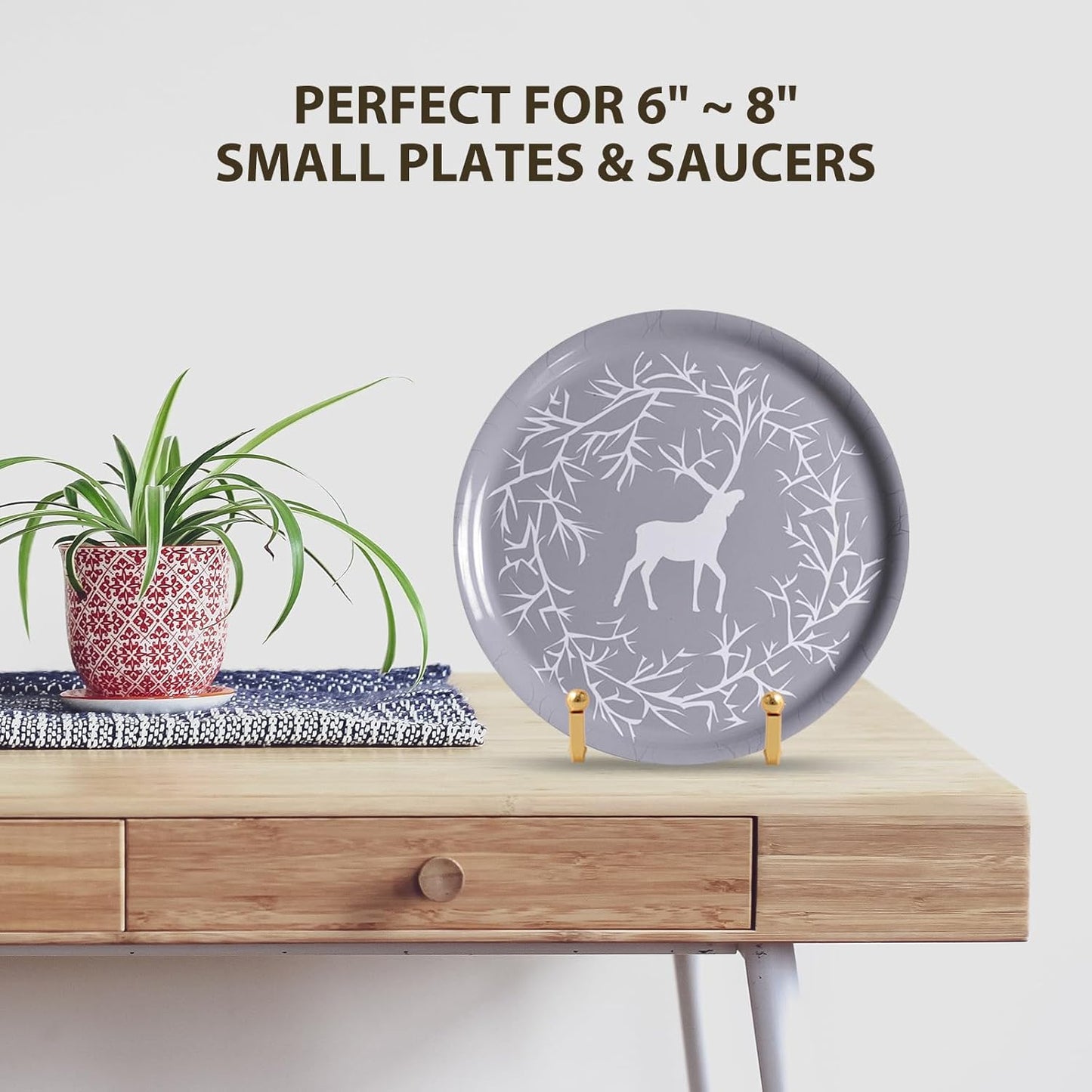 DIDUDIDU Plate Holder Easel Display Stand - Metal Plate Stands for Display - Tabletop Picture Stand - Gold Iron Easels for Display Pictures | Photo Frames | Book | Decorative Plates | Plaque