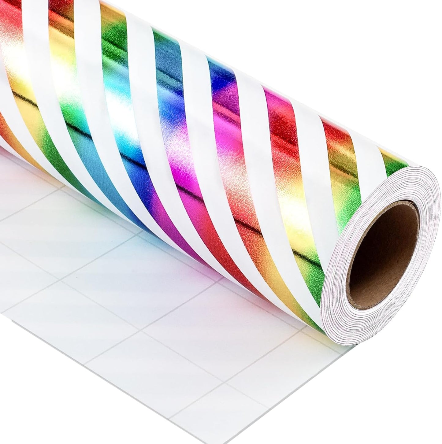 Burymento Rainbow Stripes Wrapping Paper, Gift Wrap for Birthday, Valentines, Mothers day, Graduation, Wedding, Fathers day, Baby Shower, Christmas (17in x 32.8ft)