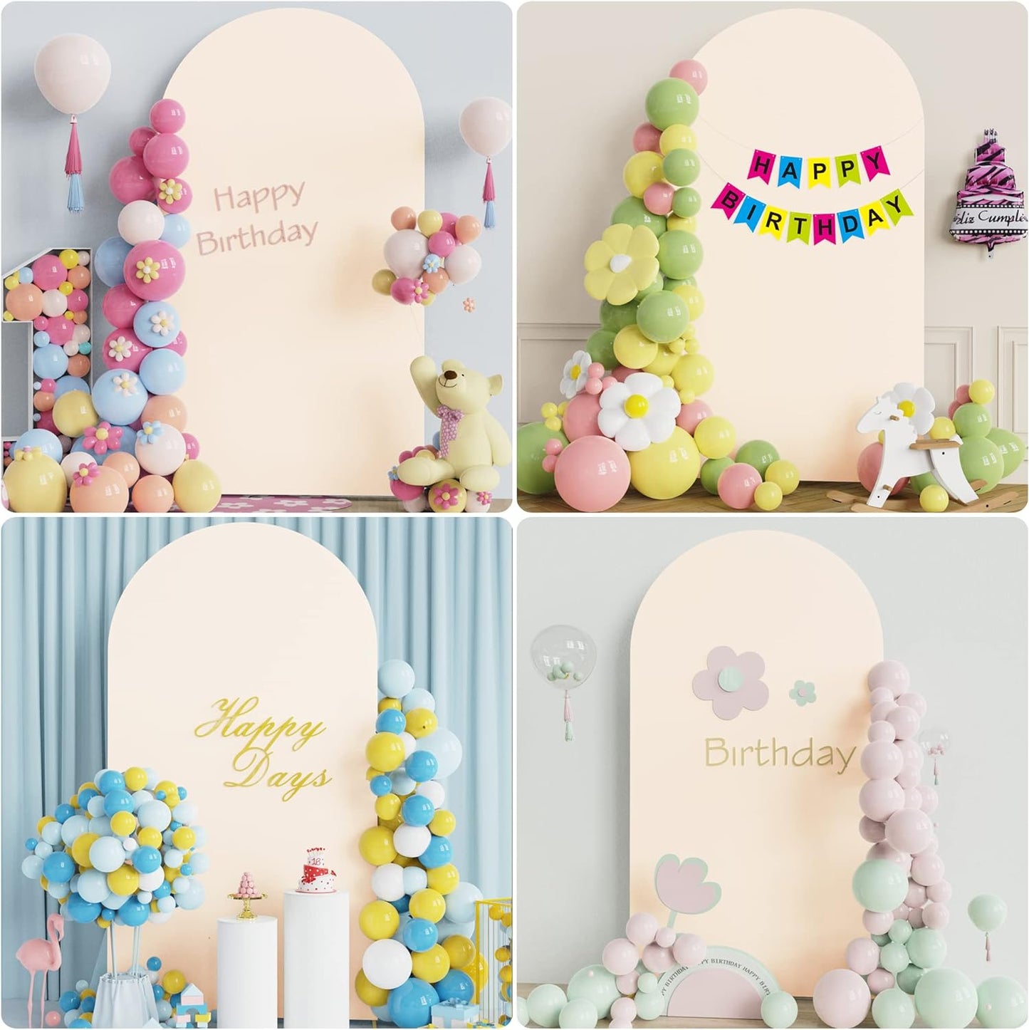 Wokceer 7.2 FT Wedding Arch Backdrop Stand and Arch Cover Metal Arch Stand with Arch Stand Cover for Birthday Party Wedding Ceremony Bridal Baby Shower Event Decor