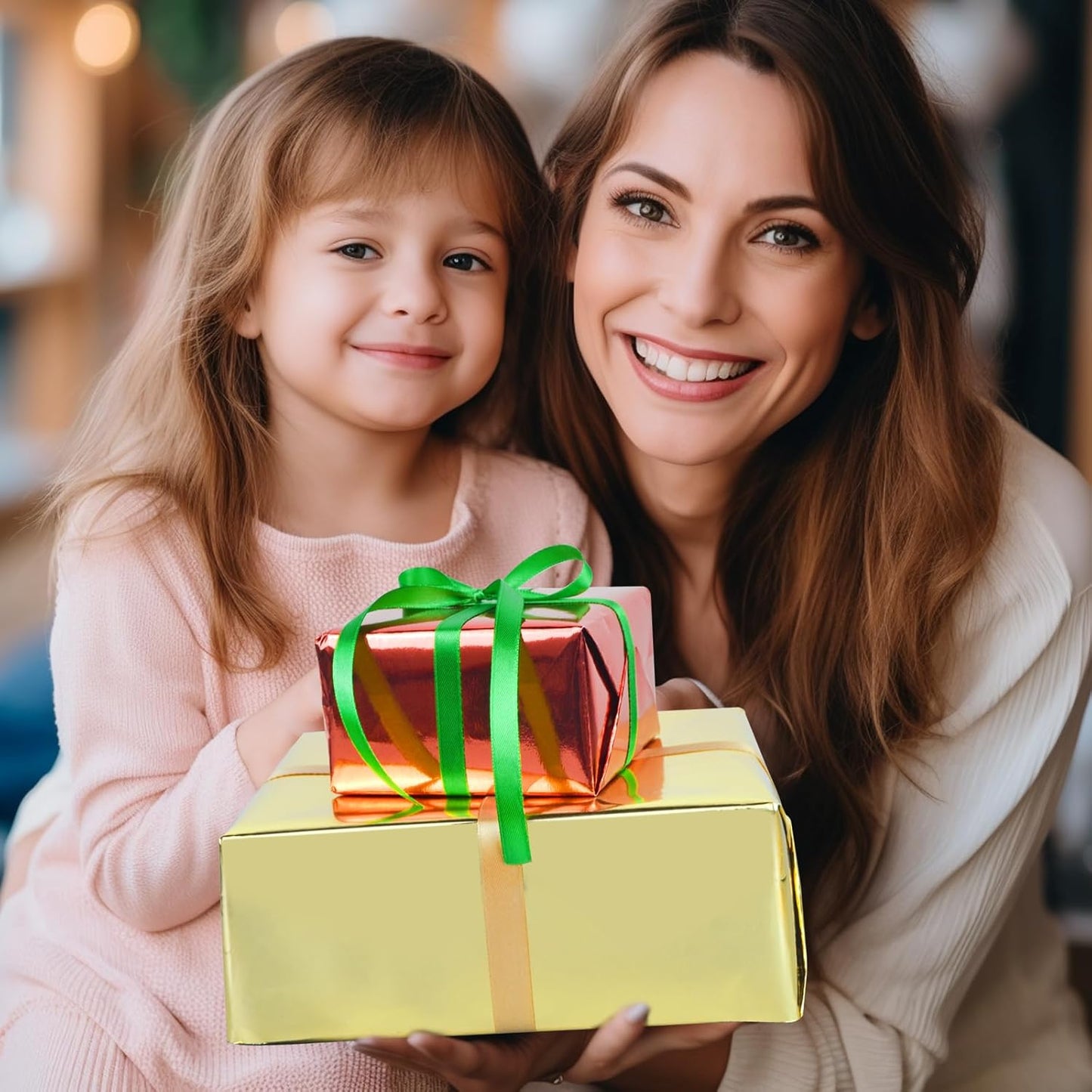 KMER LIFE Metallic Wrapping Paper Roll 17 x 394 Inch - Premium Gift Wrap for Birthday, Christmas, Baby Shower, Valentines, Party, Holiday (Black)